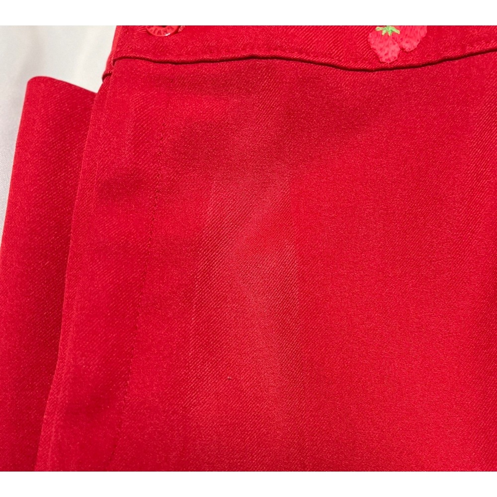 Vintage Levis Red High Waisted Wide Leg Strawberry Embroidered Size 6 Pants - Picture 9 of 11